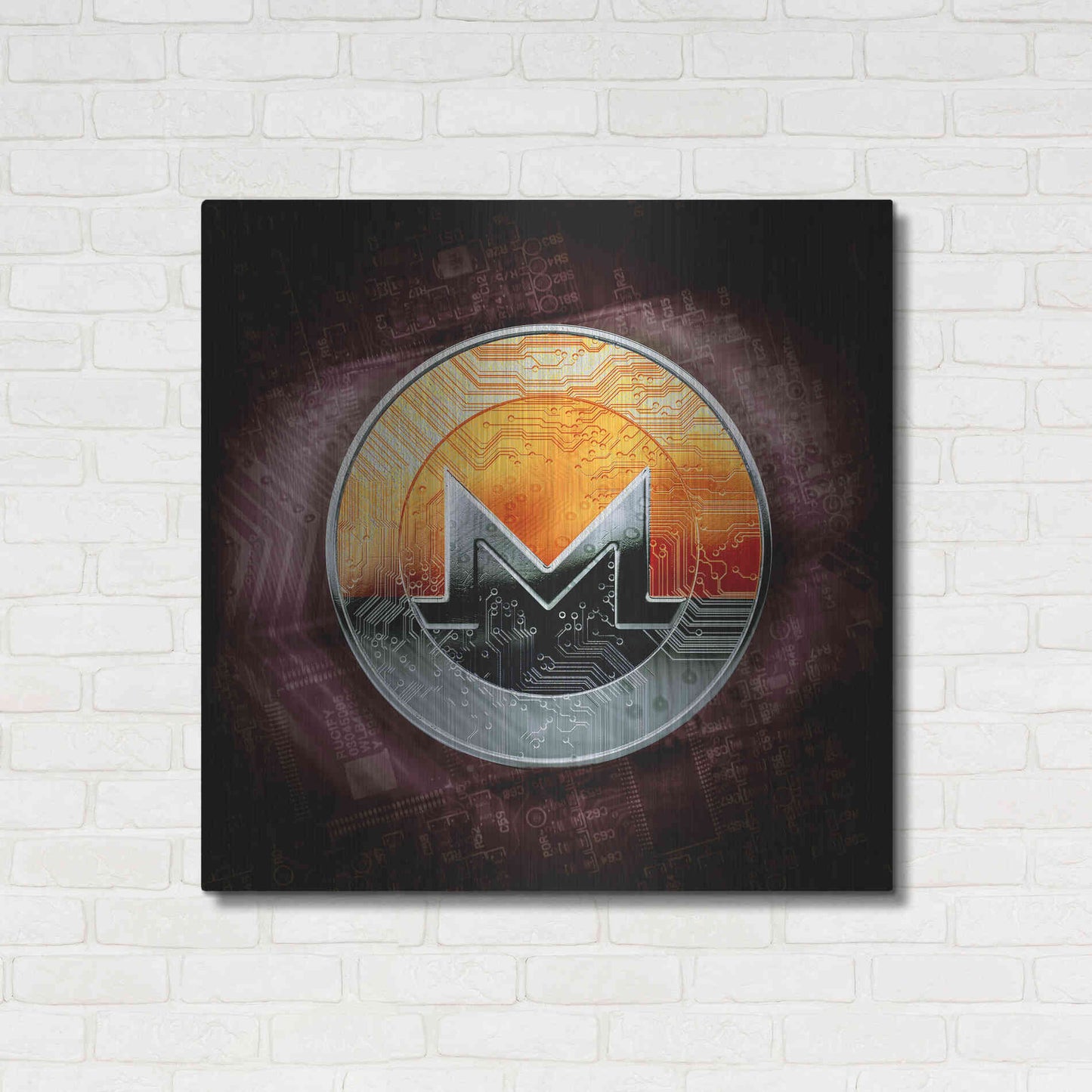 Luxe Metal Art 'XMR Monero Coin,' Metal Wall Art,36x36