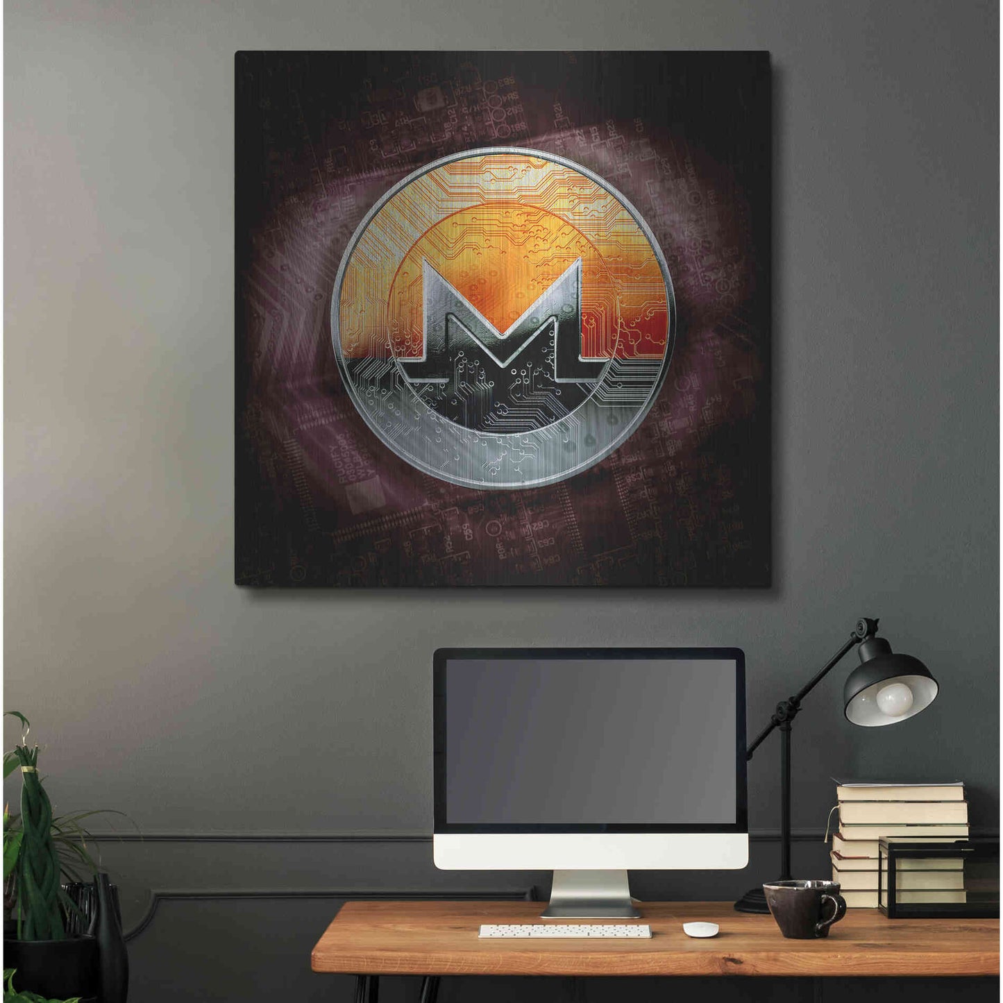 Luxe Metal Art 'XMR Monero Coin,' Metal Wall Art,36x36