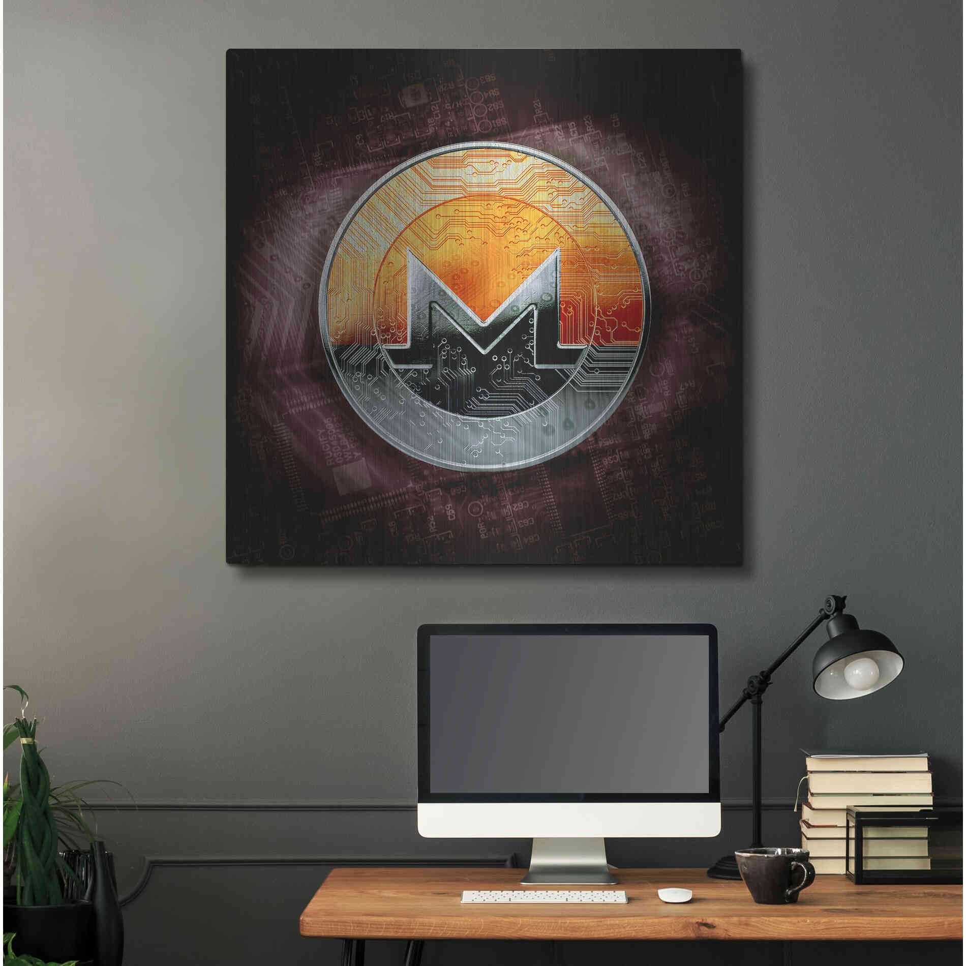 Luxe Metal Art 'XMR Monero Coin,' Metal Wall Art,36x36
