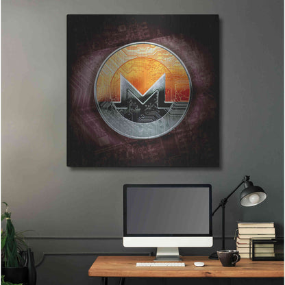 Luxe Metal Art 'XMR Monero Coin,' Metal Wall Art,36x36