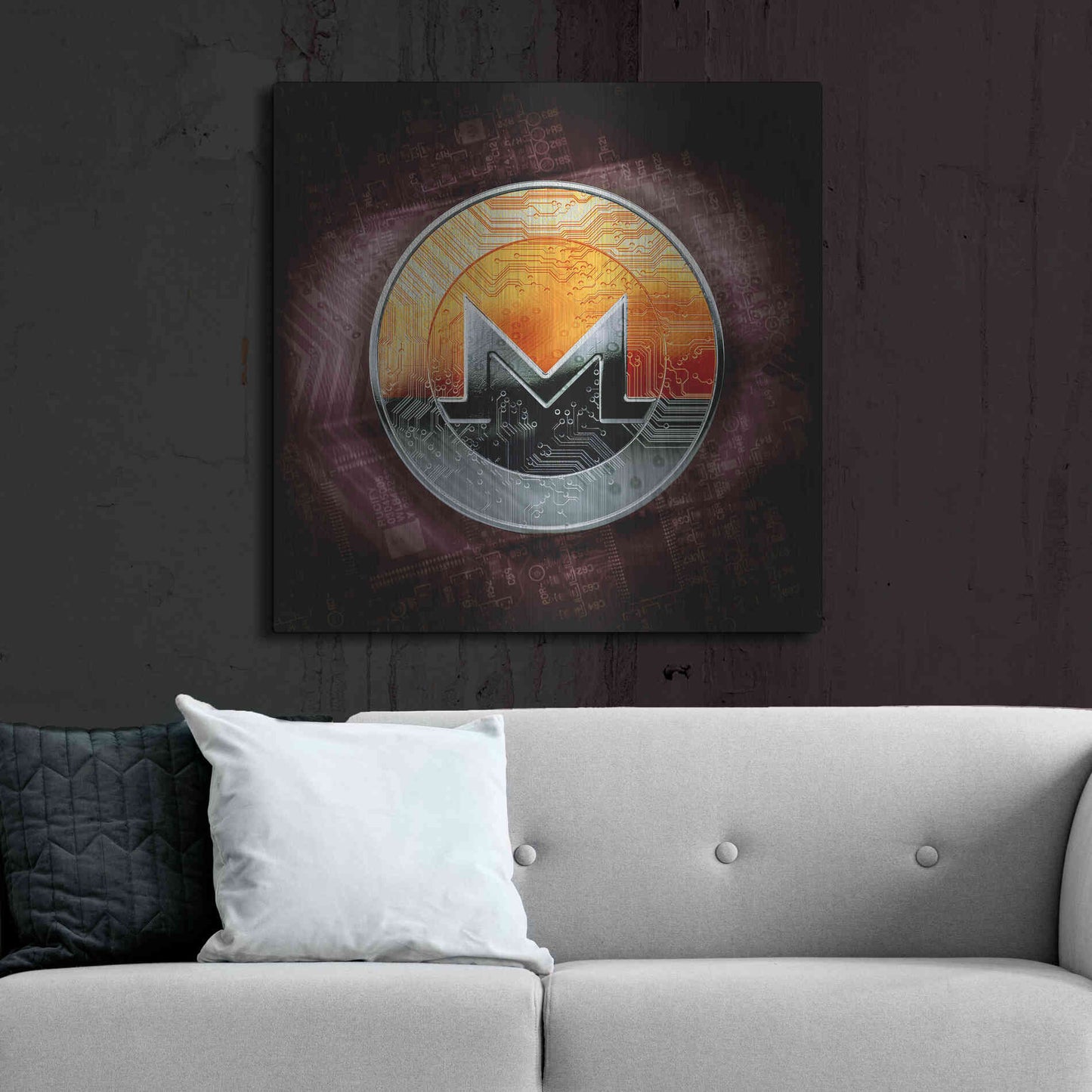 Luxe Metal Art 'XMR Monero Coin,' Metal Wall Art,36x36