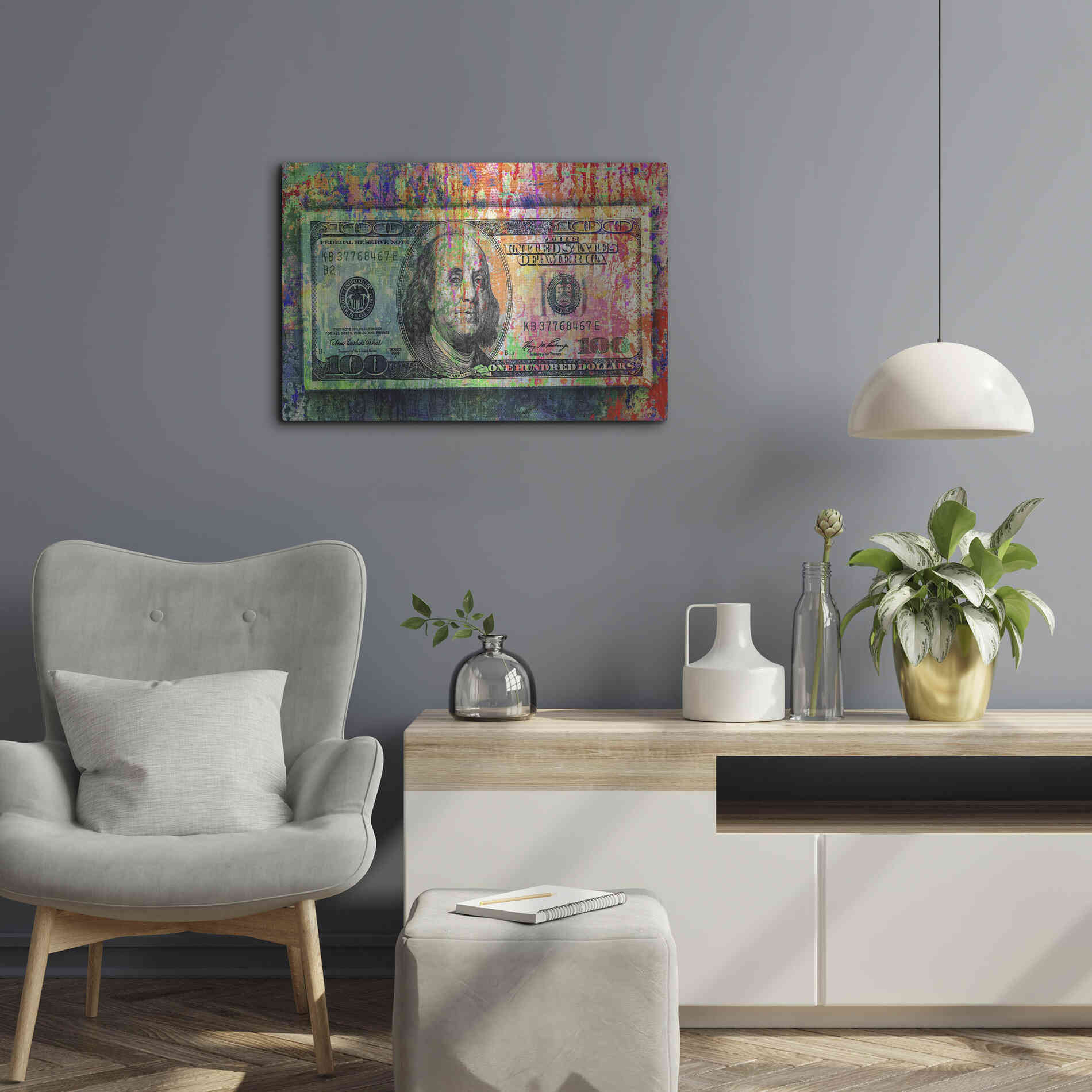 Luxe Metal Art 'Money Trail,' Metal Wall Art,24x16