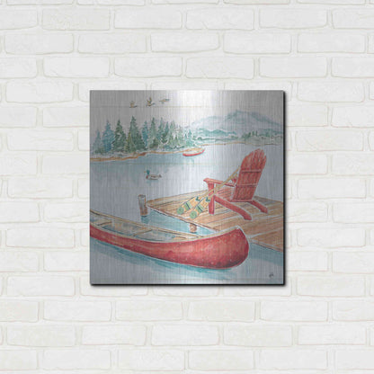 Luxe Metal Art 'Lake Moments IV' by Daphne Brissonet, Metal Wall Art,24x24