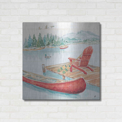 Luxe Metal Art 'Lake Moments IV' by Daphne Brissonet, Metal Wall Art,36x36