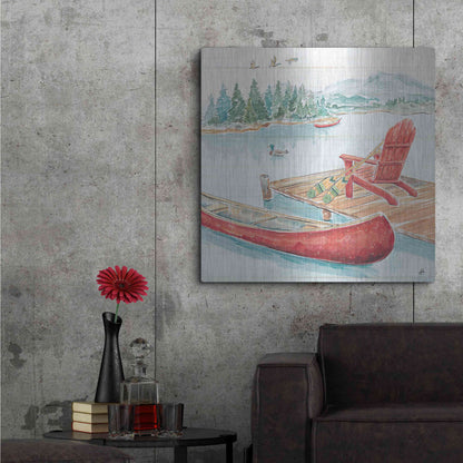 Luxe Metal Art 'Lake Moments IV' by Daphne Brissonet, Metal Wall Art,36x36