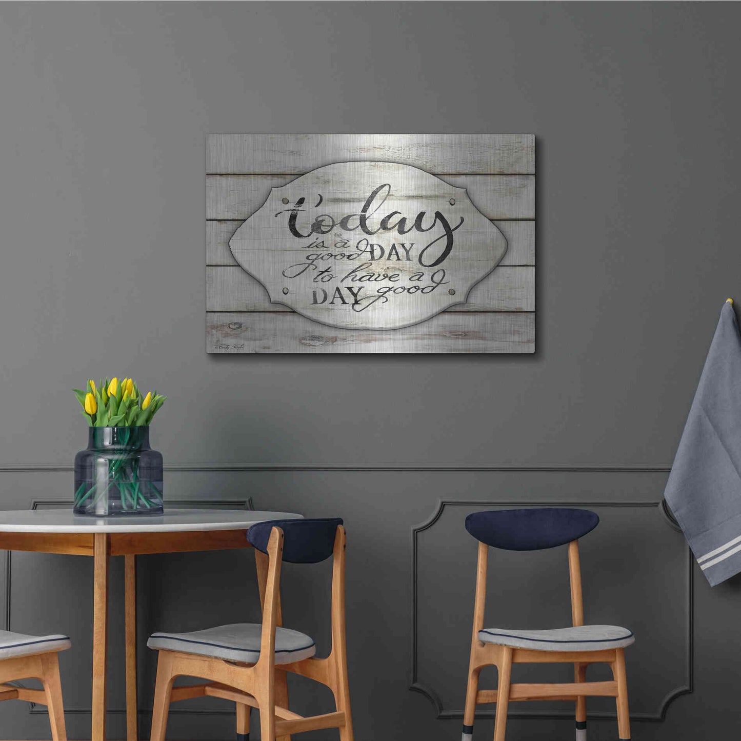 Luxe Metal Art 'Today is a Good Day' by Cindy Jacobs, Metal Wall Art,36x24