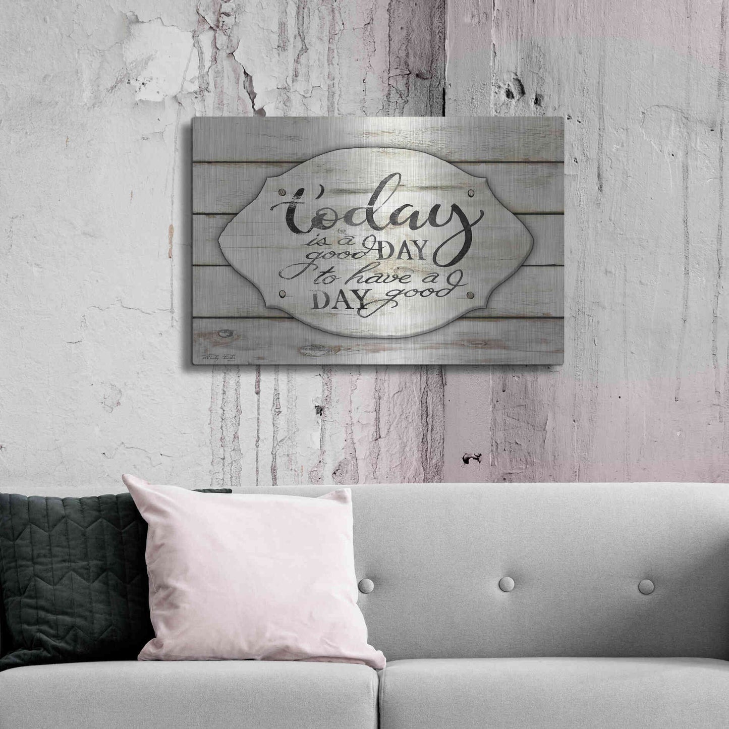 Luxe Metal Art 'Today is a Good Day' by Cindy Jacobs, Metal Wall Art,36x24