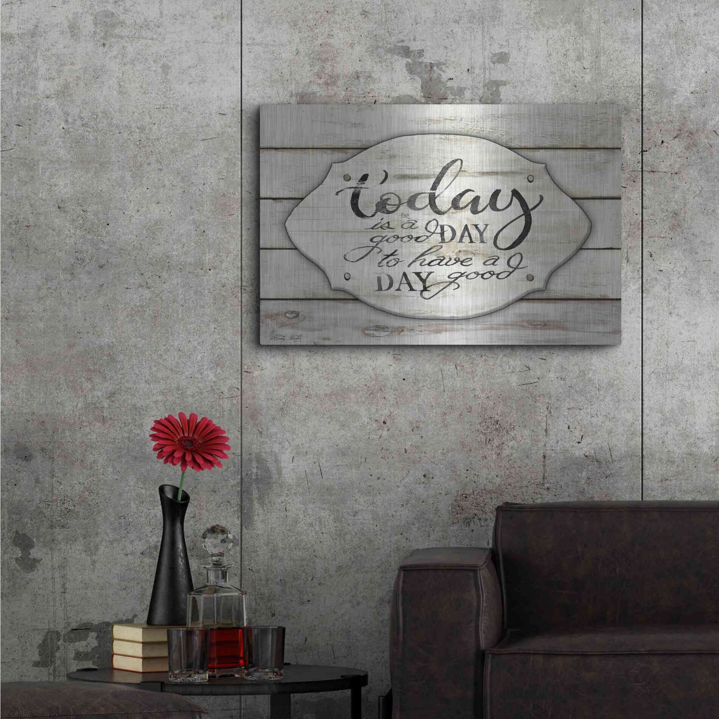 Luxe Metal Art 'Today is a Good Day' by Cindy Jacobs, Metal Wall Art,36x24