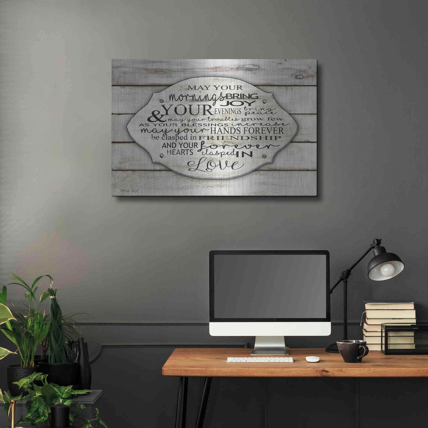 Luxe Metal Art 'May Your Morning Bring Joy' by Cindy Jacobs, Metal Wall Art,36x24