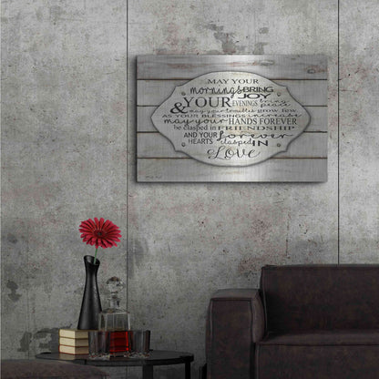 Luxe Metal Art 'May Your Morning Bring Joy' by Cindy Jacobs, Metal Wall Art,36x24