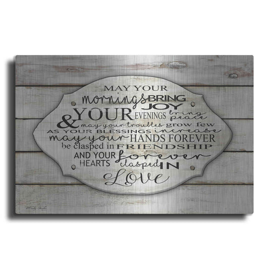 Luxe Metal Art 'May Your Morning Bring Joy' by Cindy Jacobs, Metal Wall Art