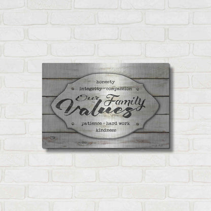 Luxe Metal Art 'Our Family Values' by Cindy Jacobs, Metal Wall Art,24x16