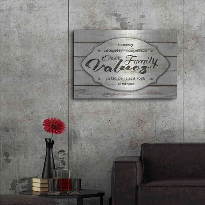 Luxe Metal Art 'Our Family Values' by Cindy Jacobs, Metal Wall Art,36x24