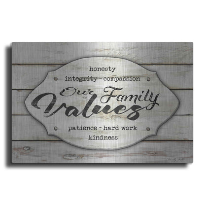 Luxe Metal Art 'Our Family Values' by Cindy Jacobs, Metal Wall Art
