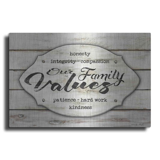 Luxe Metal Art 'Our Family Values' by Cindy Jacobs, Metal Wall Art