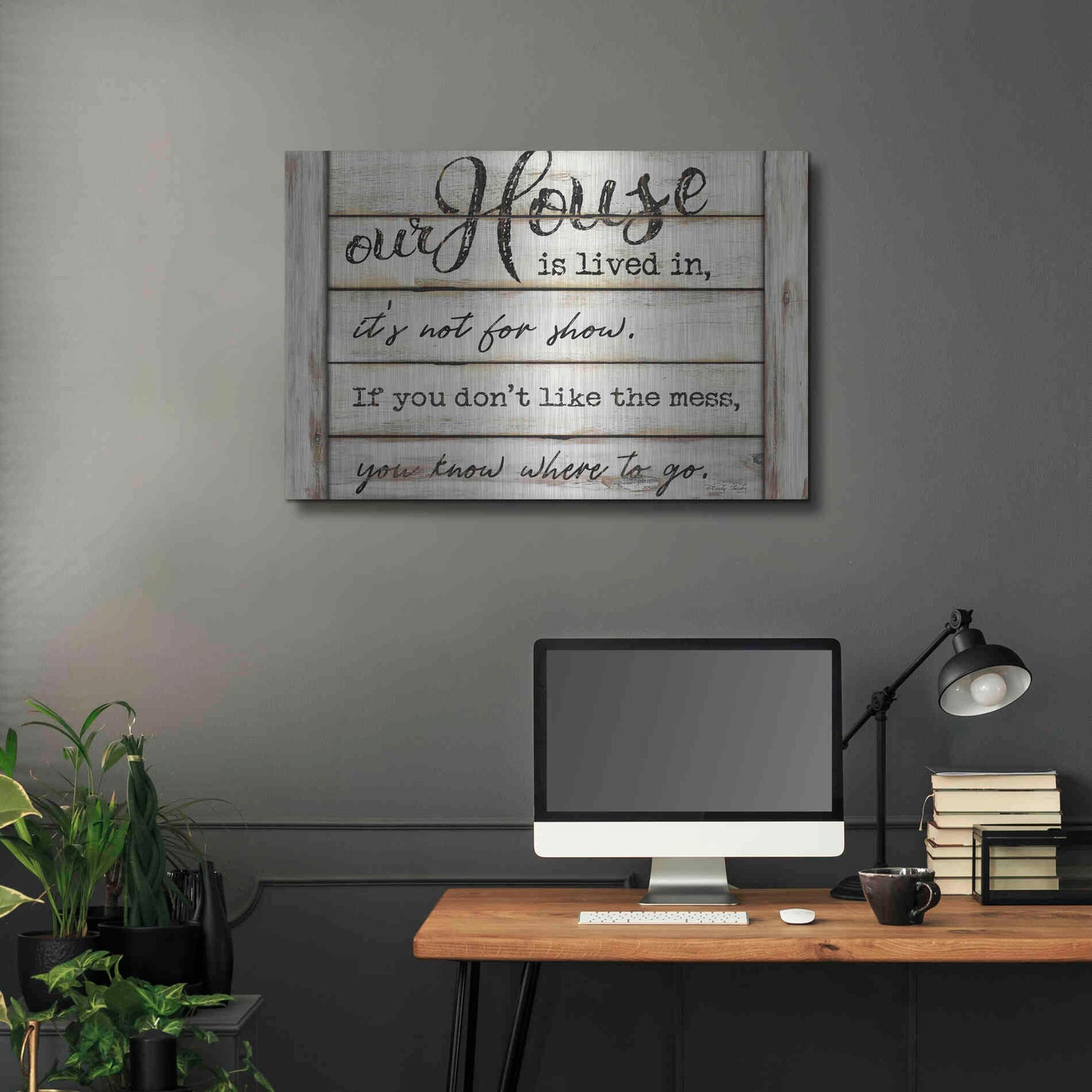 Luxe Metal Art 'Our House is Lived In' by Cindy Jacobs, Metal Wall Art,36x24