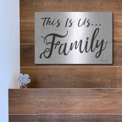 Luxe Metal Art 'This is us..Family' by Cindy Jacobs, Metal Wall Art,16x12