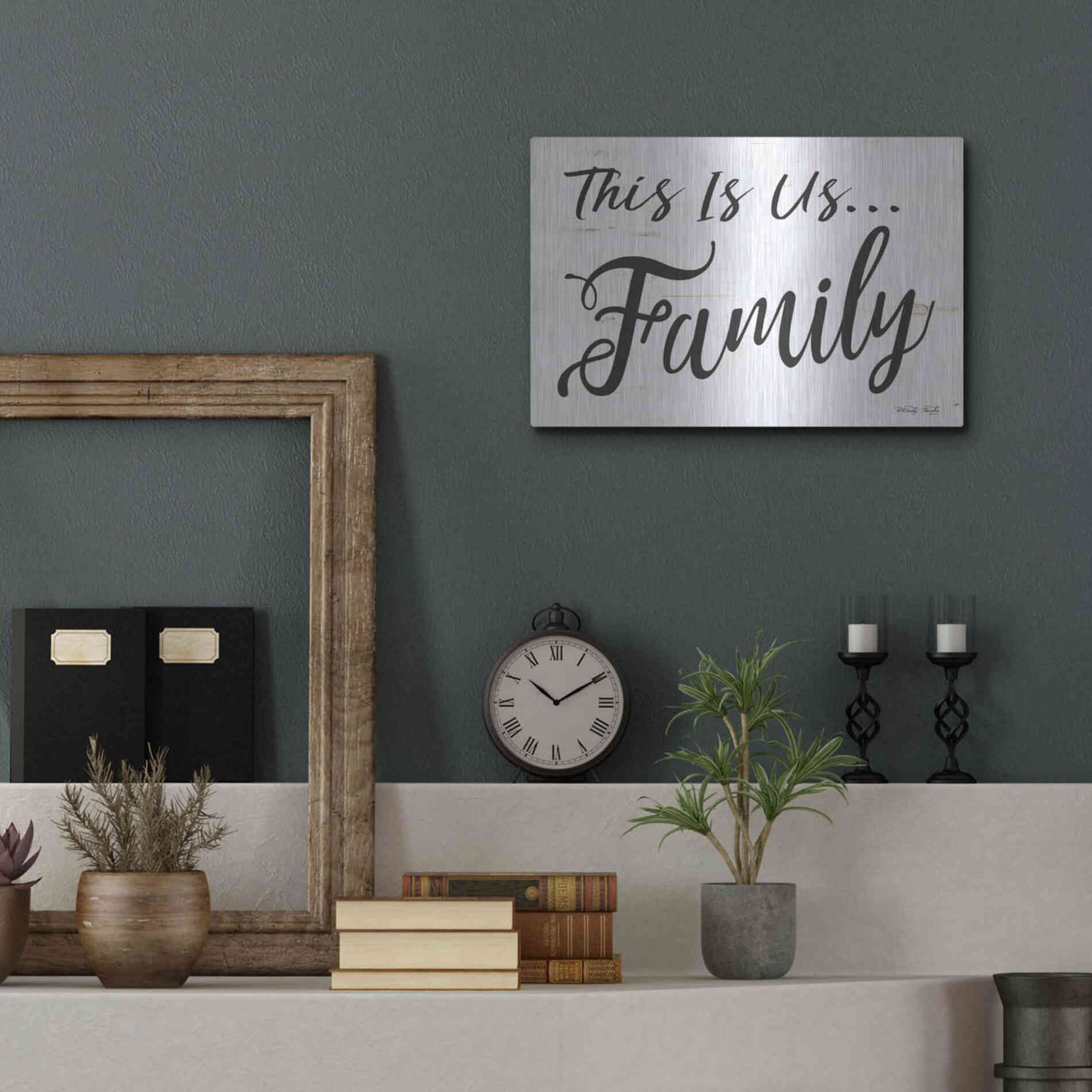 Luxe Metal Art 'This is us..Family' by Cindy Jacobs, Metal Wall Art,16x12