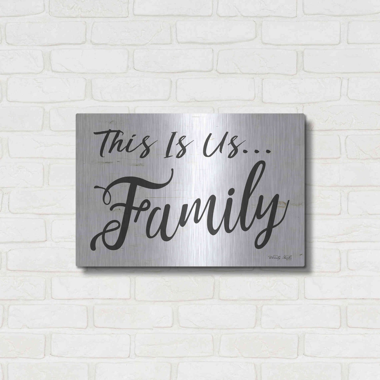 Luxe Metal Art 'This is us..Family' by Cindy Jacobs, Metal Wall Art,24x16
