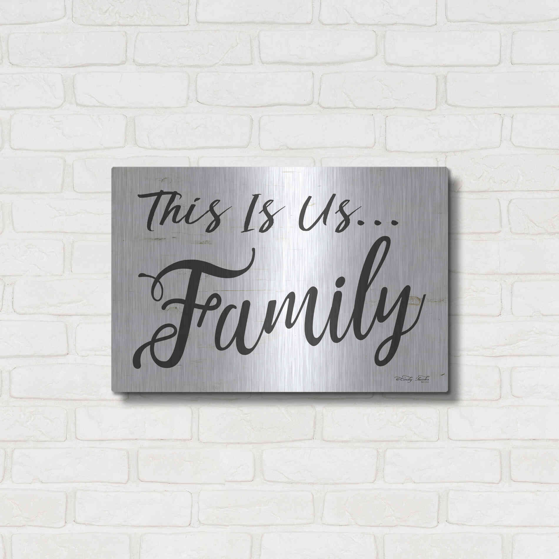 Luxe Metal Art 'This is us..Family' by Cindy Jacobs, Metal Wall Art,24x16