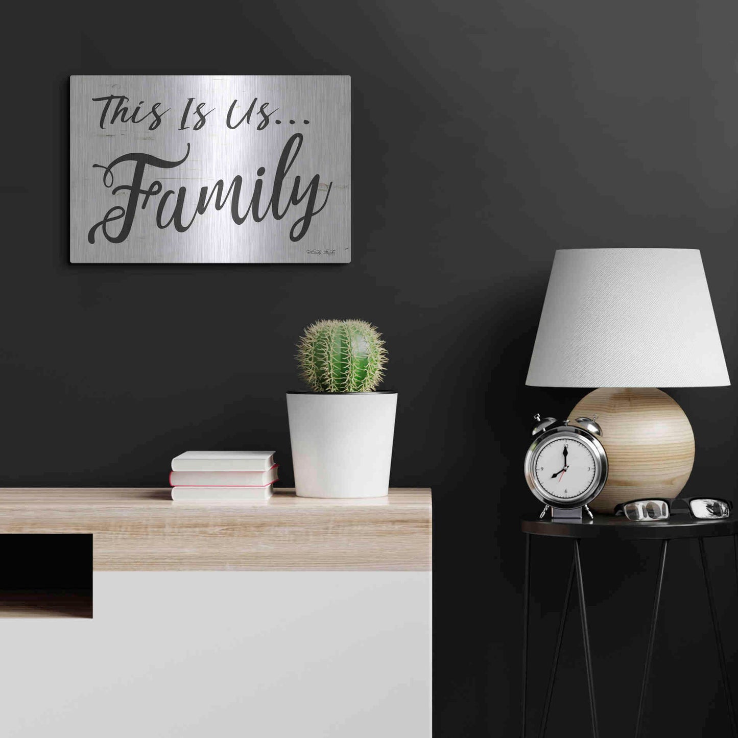 Luxe Metal Art 'This is us..Family' by Cindy Jacobs, Metal Wall Art,24x16