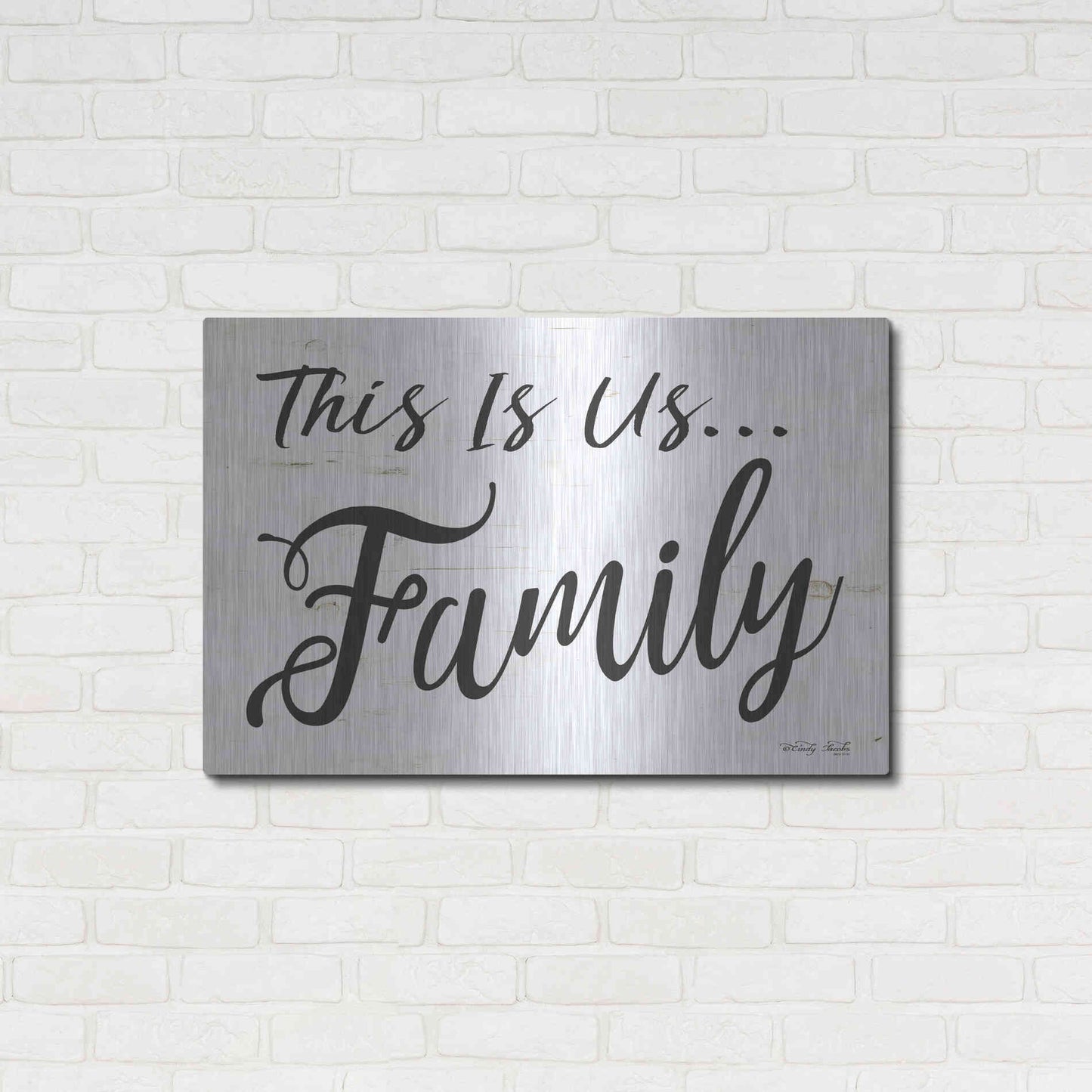 Luxe Metal Art 'This is us..Family' by Cindy Jacobs, Metal Wall Art,36x24