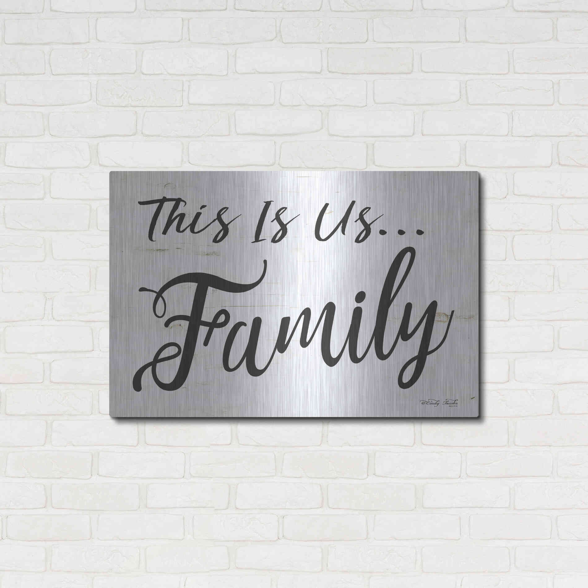 Luxe Metal Art 'This is us..Family' by Cindy Jacobs, Metal Wall Art,36x24