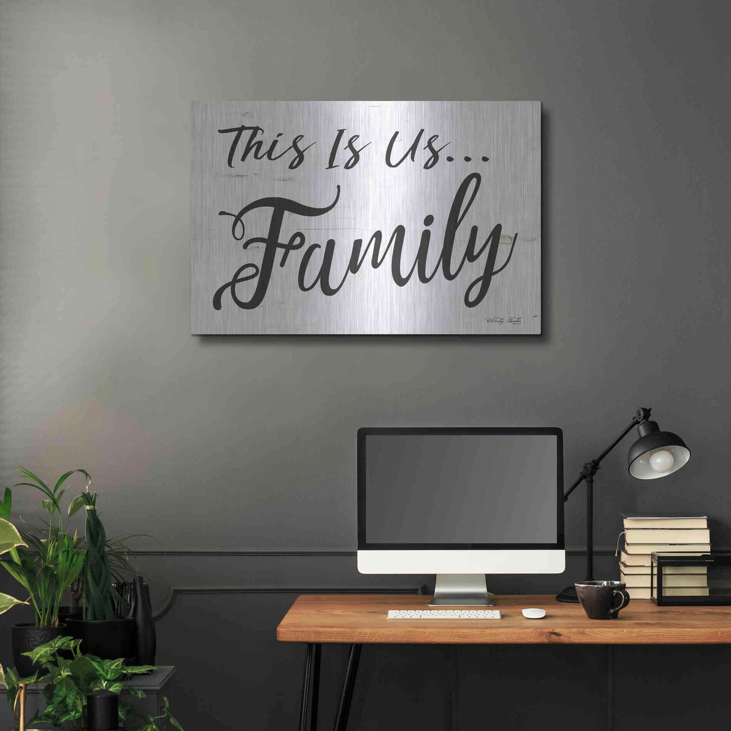 Luxe Metal Art 'This is us..Family' by Cindy Jacobs, Metal Wall Art,36x24