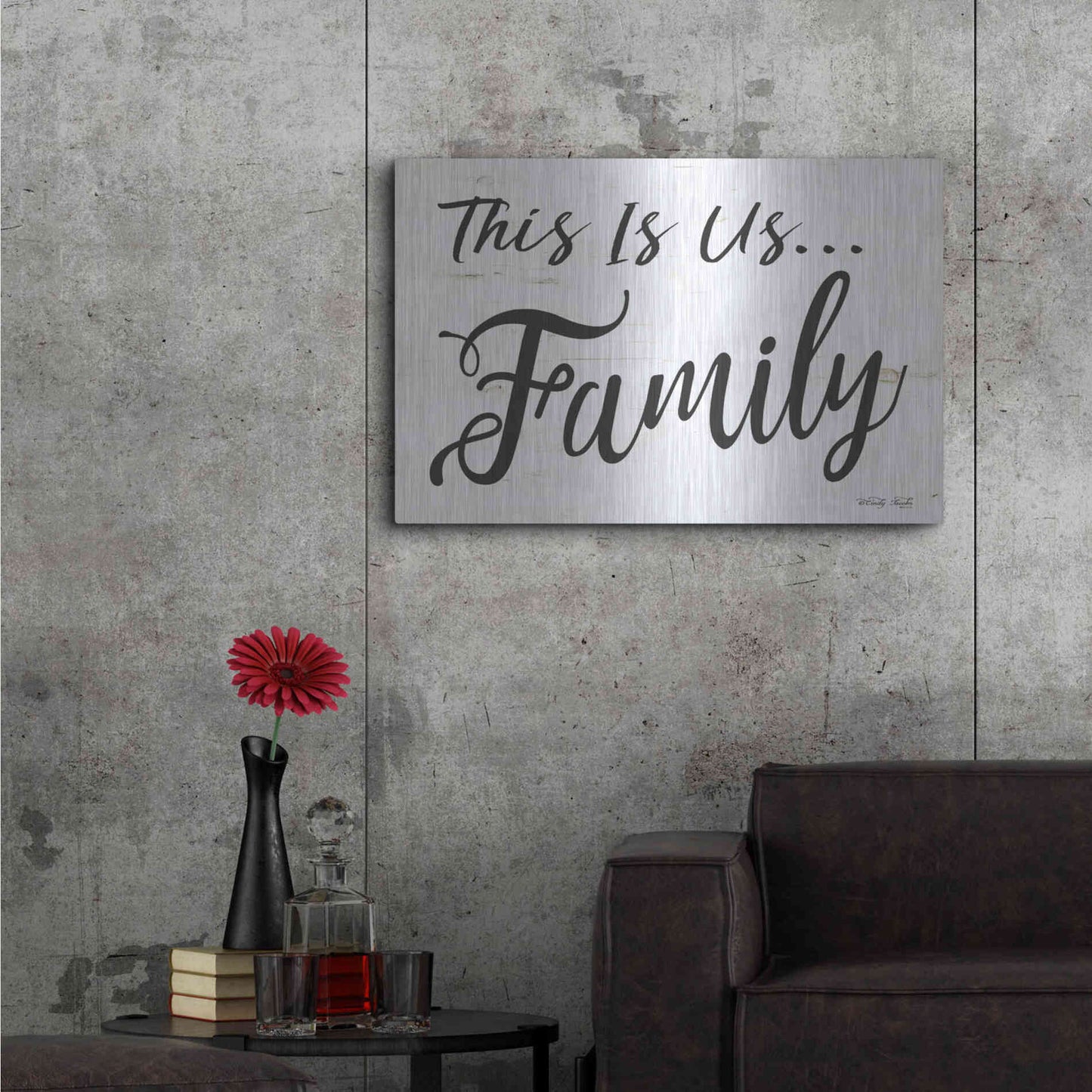 Luxe Metal Art 'This is us..Family' by Cindy Jacobs, Metal Wall Art,36x24