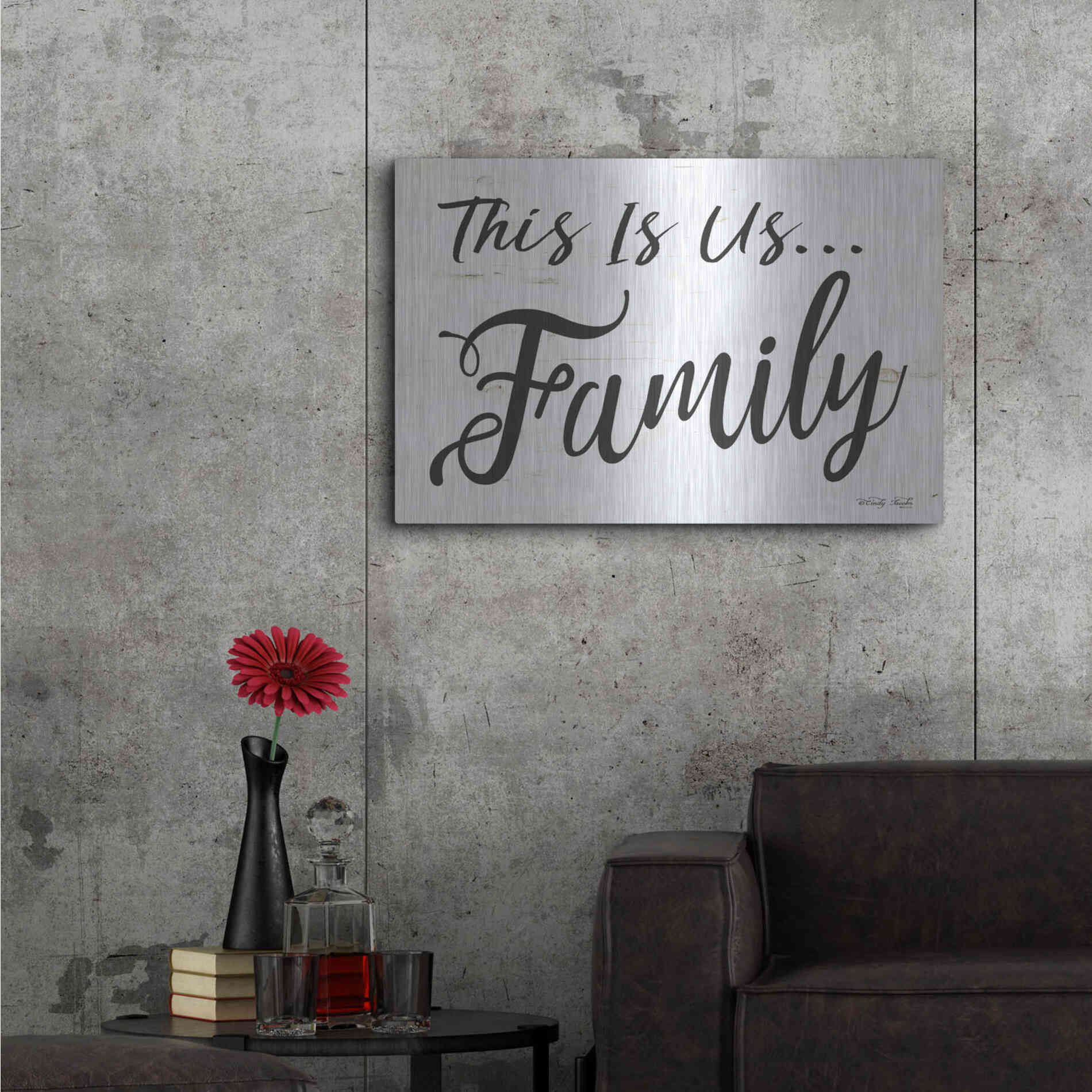 Luxe Metal Art 'This is us..Family' by Cindy Jacobs, Metal Wall Art,36x24