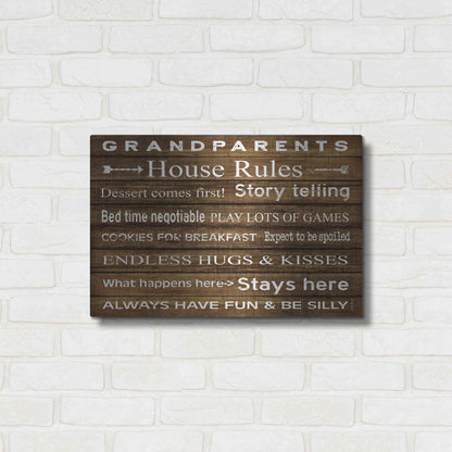 Luxe Metal Art 'Grandparents House Rules' by Cindy Jacobs, Metal Wall Art,24x16