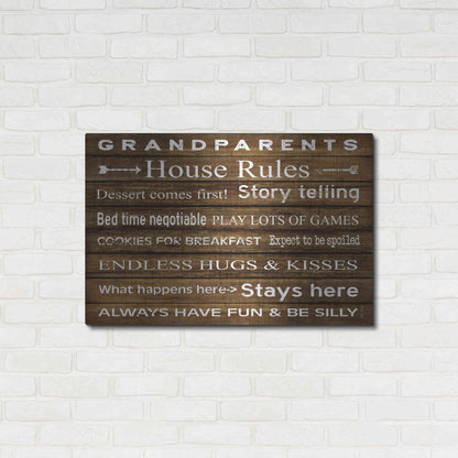Luxe Metal Art 'Grandparents House Rules' by Cindy Jacobs, Metal Wall Art,36x24