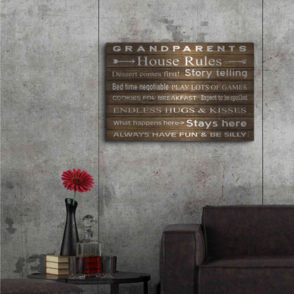 Luxe Metal Art 'Grandparents House Rules' by Cindy Jacobs, Metal Wall Art,36x24