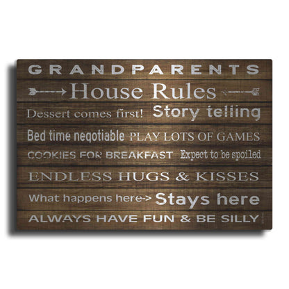 Luxe Metal Art 'Grandparents House Rules' by Cindy Jacobs, Metal Wall Art