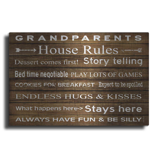 Luxe Metal Art 'Grandparents House Rules' by Cindy Jacobs, Metal Wall Art