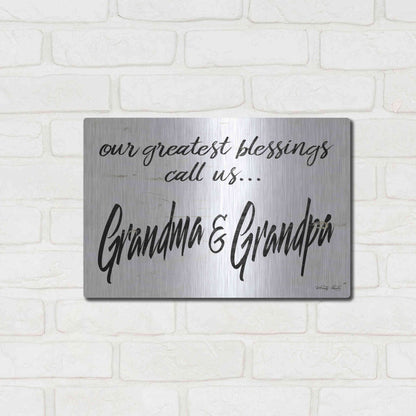 Luxe Metal Art 'Grandma & Grandpa' by Cindy Jacobs, Metal Wall Art,16x12