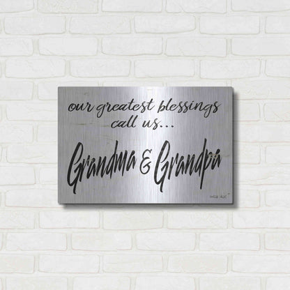 Luxe Metal Art 'Grandma & Grandpa' by Cindy Jacobs, Metal Wall Art,24x16
