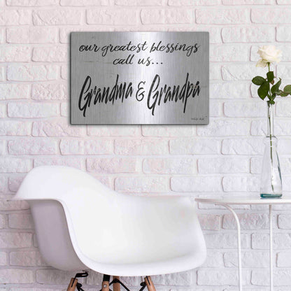 Luxe Metal Art 'Grandma & Grandpa' by Cindy Jacobs, Metal Wall Art,24x16