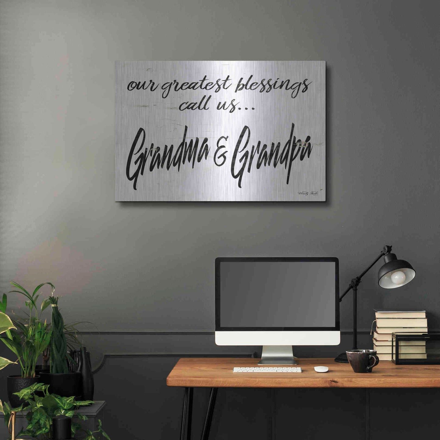 Luxe Metal Art 'Grandma & Grandpa' by Cindy Jacobs, Metal Wall Art,36x24