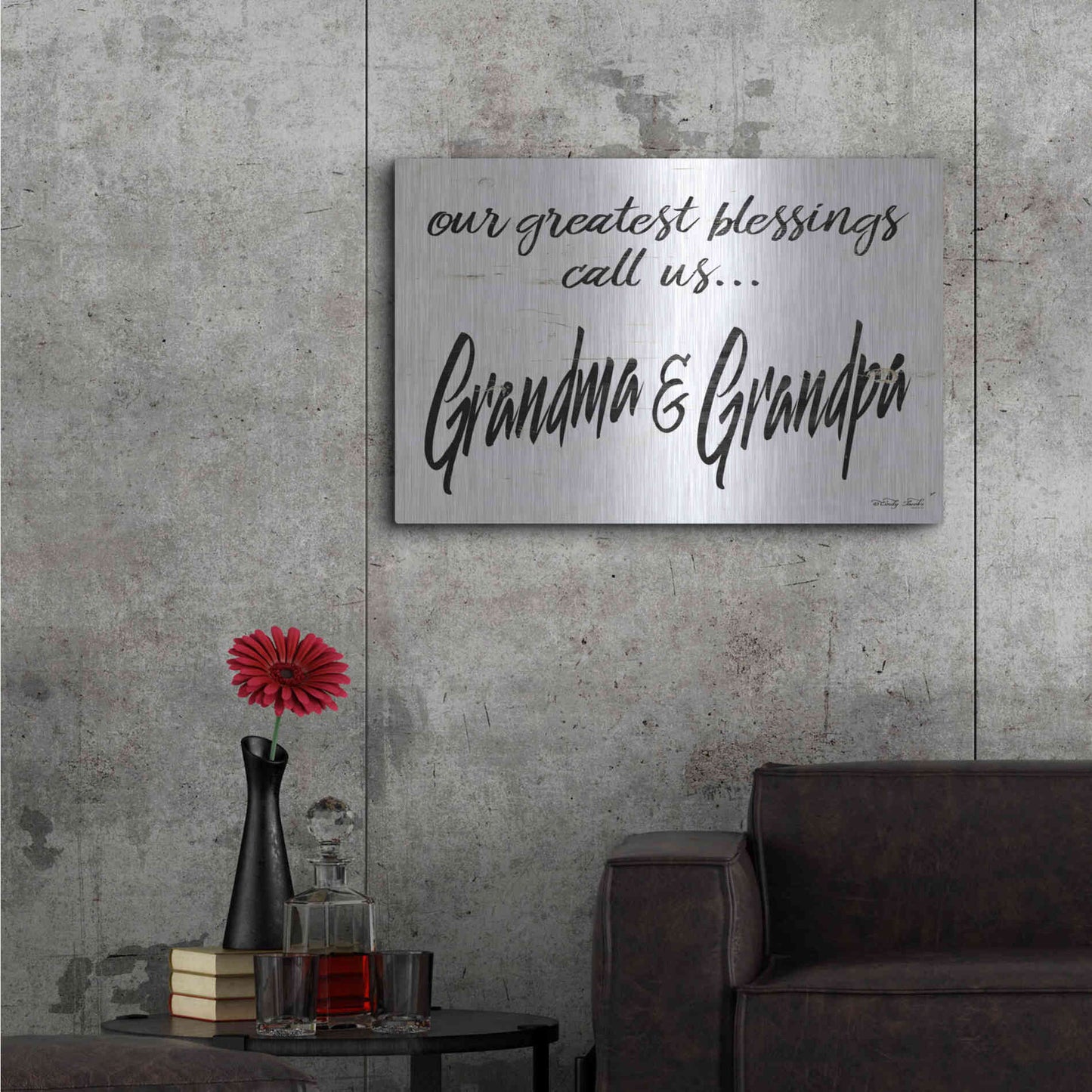 Luxe Metal Art 'Grandma & Grandpa' by Cindy Jacobs, Metal Wall Art,36x24