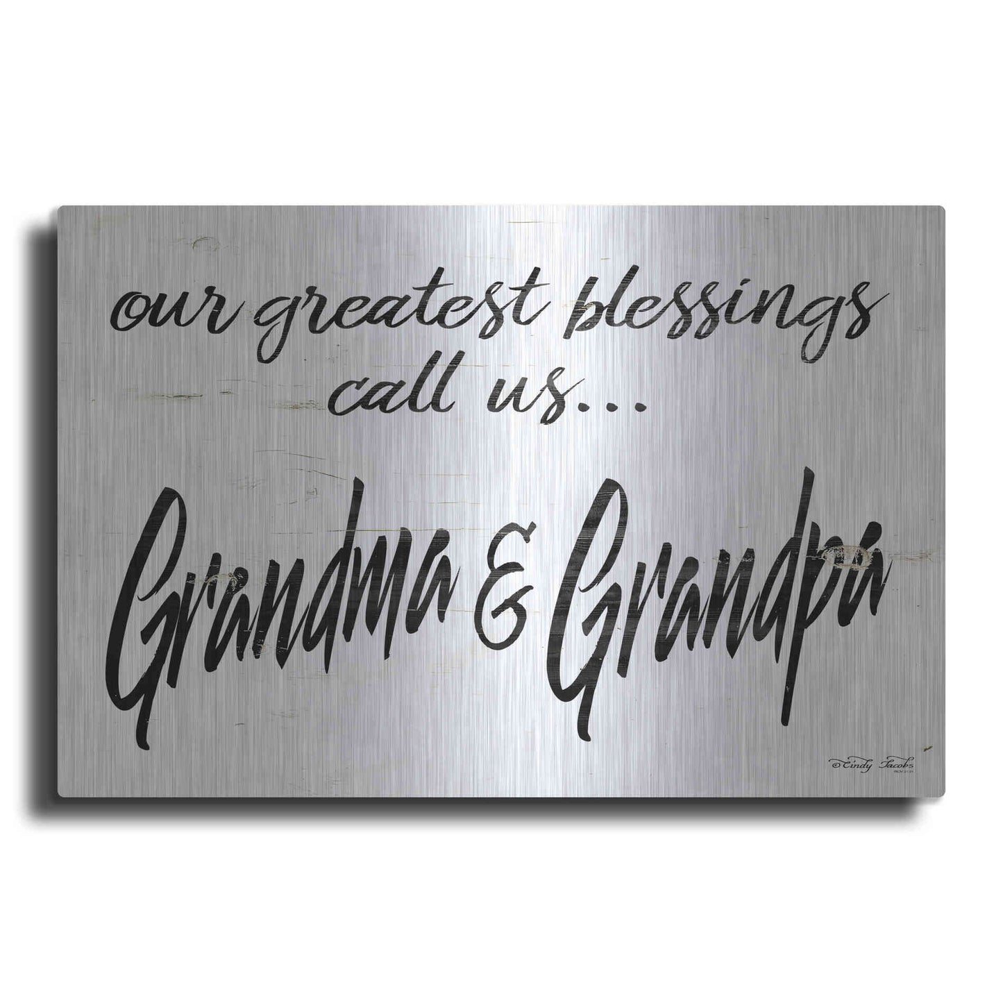 Luxe Metal Art 'Grandma & Grandpa' by Cindy Jacobs, Metal Wall Art