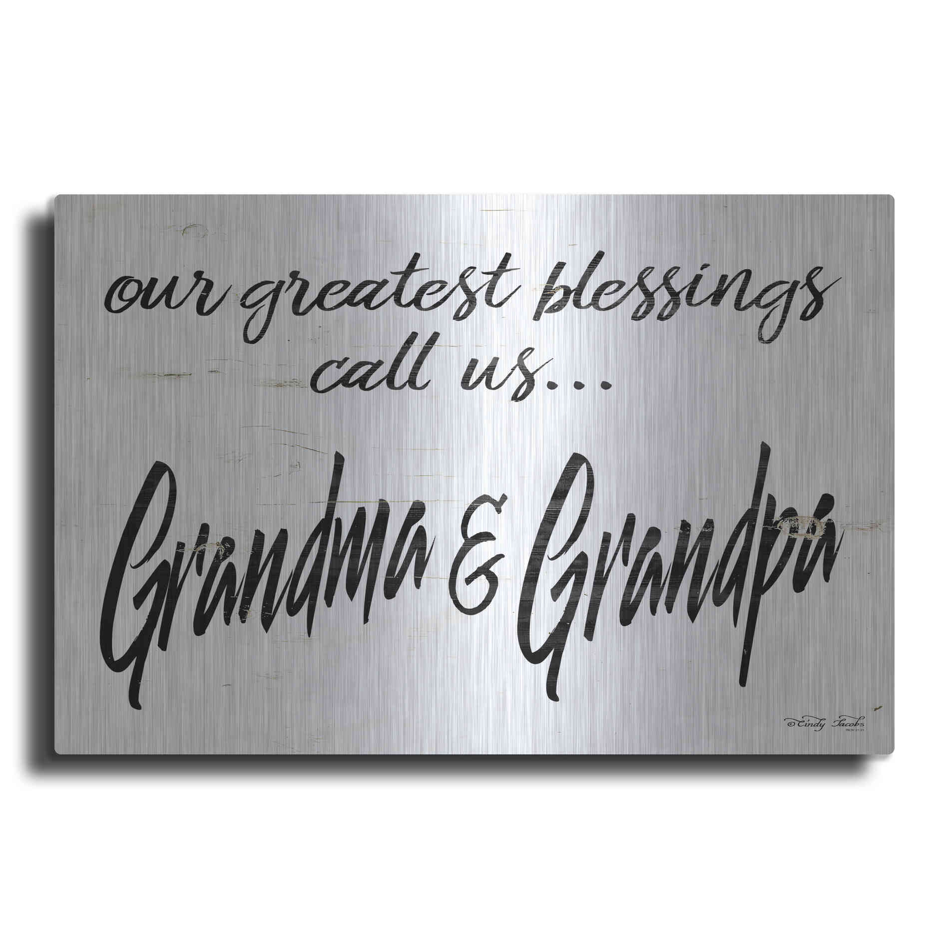 Luxe Metal Art 'Grandma & Grandpa' by Cindy Jacobs, Metal Wall Art