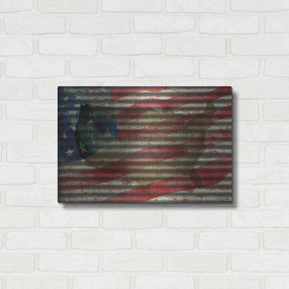 Luxe Metal Art 'American Flag on Metal' by Cindy Jacobs, Metal Wall Art,24x16