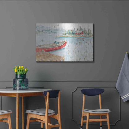 Luxe Metal Art 'Lake Moments I' by Daphne Brissonet, Metal Wall Art,36x24