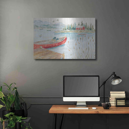Luxe Metal Art 'Lake Moments I' by Daphne Brissonet, Metal Wall Art,36x24
