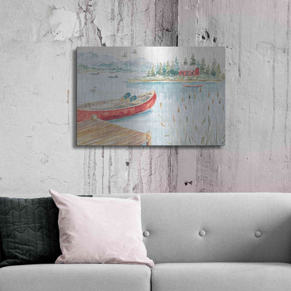 Luxe Metal Art 'Lake Moments I' by Daphne Brissonet, Metal Wall Art,36x24