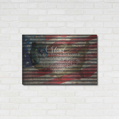 Luxe Metal Art 'I Stand American Flag on Metal' by Cindy Jacobs, Metal Wall Art,36x24