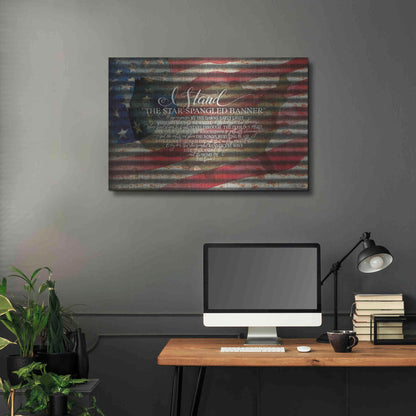 Luxe Metal Art 'I Stand American Flag on Metal' by Cindy Jacobs, Metal Wall Art,36x24