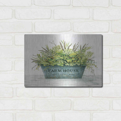 Luxe Metal Art 'Farmhouse Local' by Cindy Jacobs, Metal Wall Art,16x12