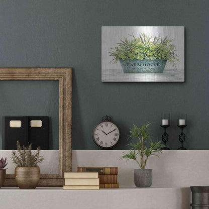 Luxe Metal Art 'Farmhouse Local' by Cindy Jacobs, Metal Wall Art,16x12